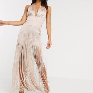ASOS Halter Fringe Maxi Dress - NWT - Size 14